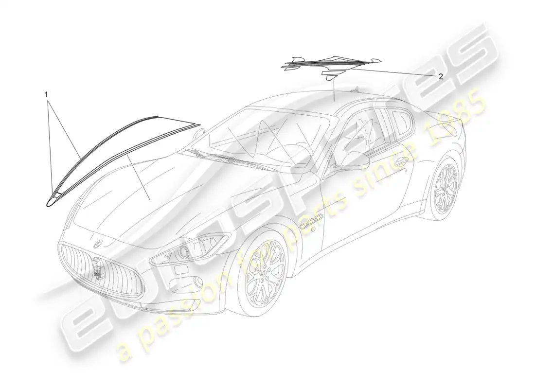 maserati granturismo (2016) protectores, embellecedores y paneles de cobertura diagrama de piezas