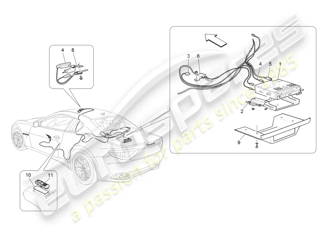 maserati granturismo (2008) sistema de ti diagrama de piezas