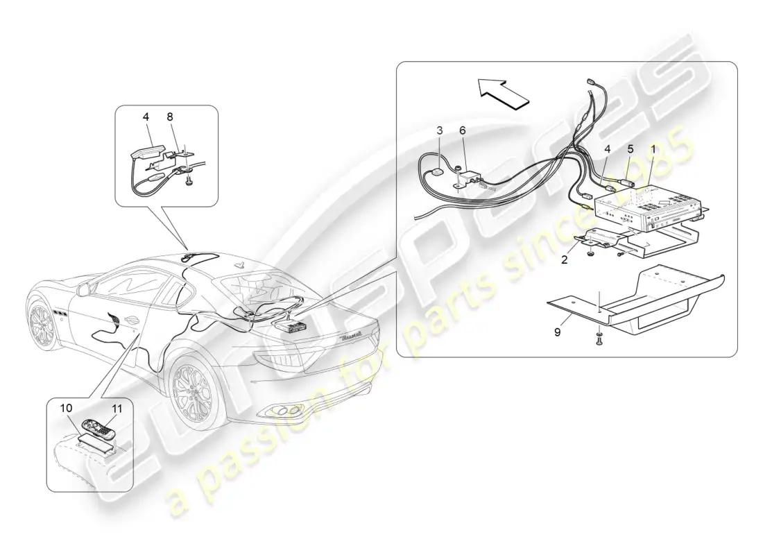 maserati granturismo (2012) sistema de ti diagrama de piezas