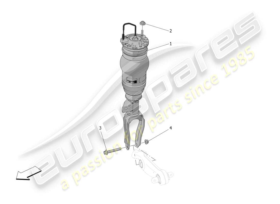 maserati grecale gt (2023) diagrama de piezas de los dispositivos amortiguadores delanteros