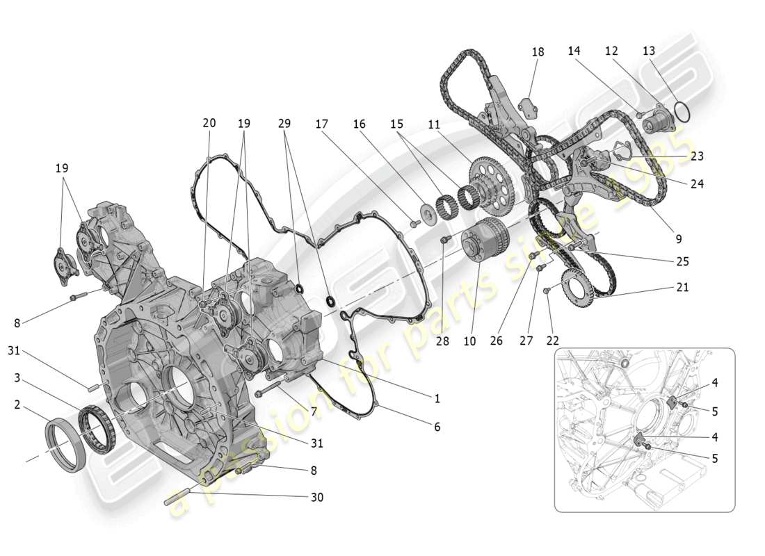 maserati mc20 (2022) diagrama de piezas de sincronización