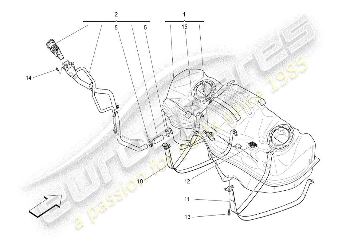 maserati ghibli (2019) depósito de combustible diagrama de piezas