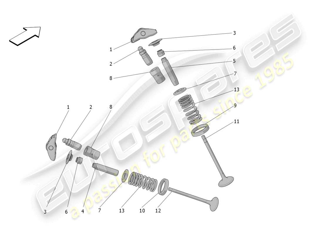 maserati mc20 (2022) diagrama de piezas de válvulas