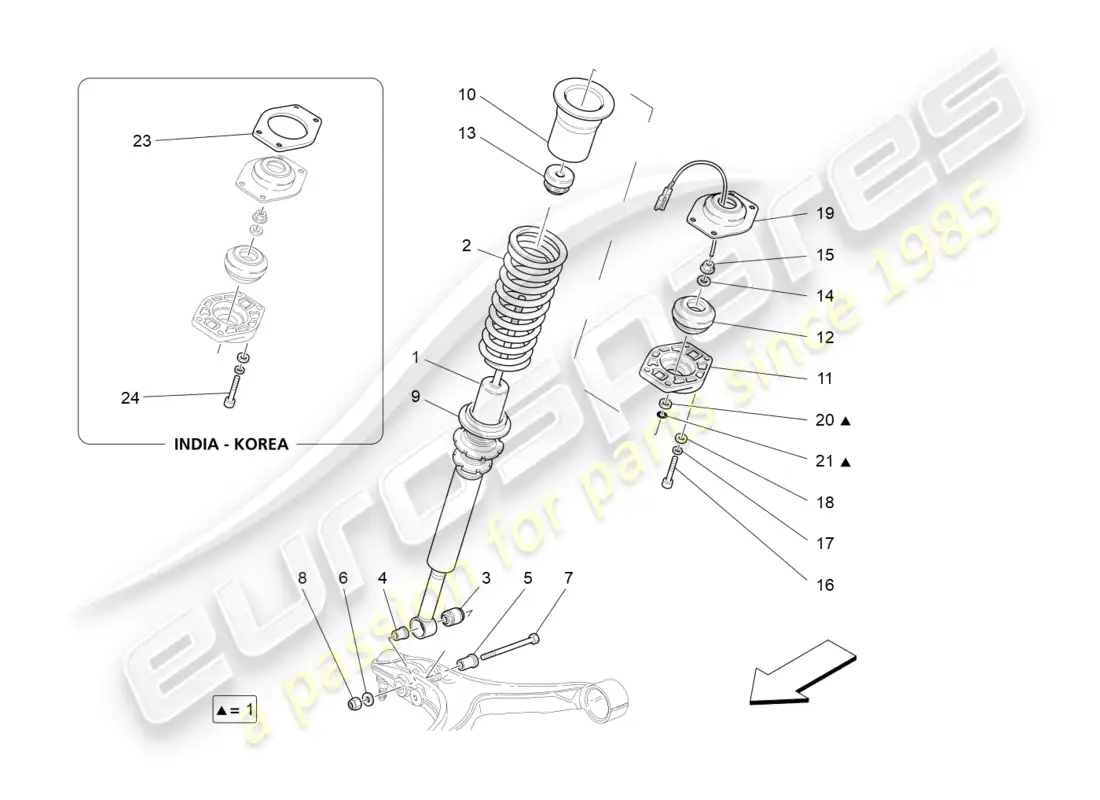 maserati granturismo s (2019) diagrama de piezas de los dispositivos amortiguadores delanteros