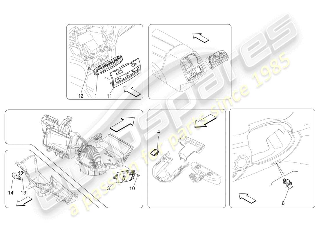 maserati ghibli fragment (2022) unidad de a/c: control electrónico diagrama de piezas