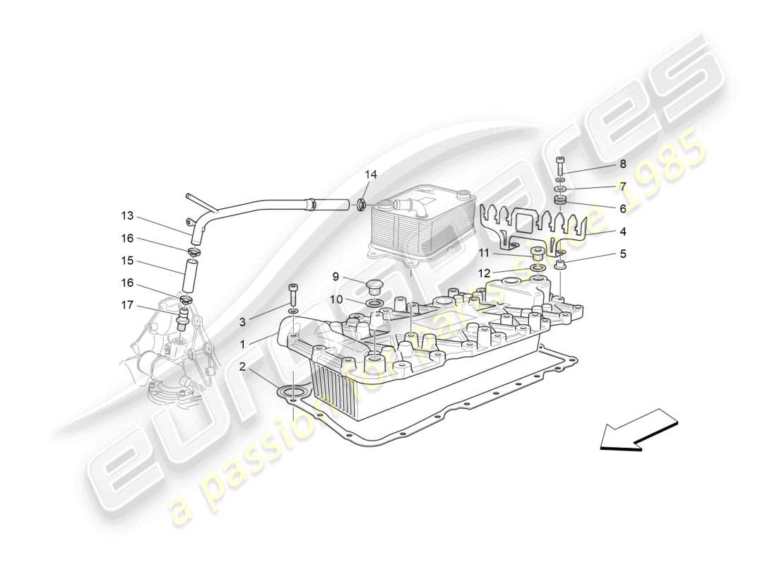 maserati grancabrio mc (2013) intercambiador de calor diagrama de piezas