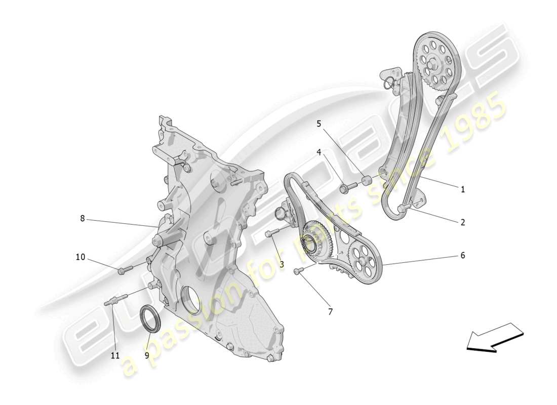 maserati grecale gt (2023) diagrama de piezas de sincronización