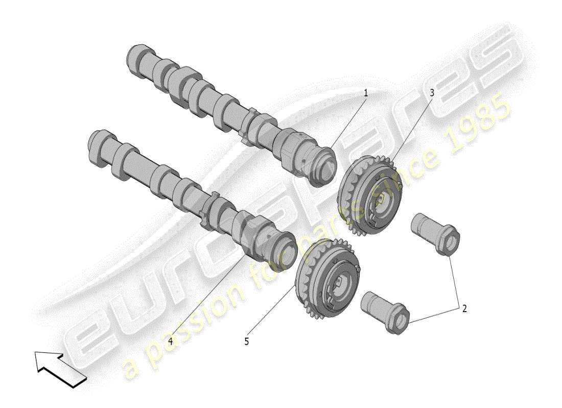 maserati mc20 (2024) árboles de levas de culata izquierda diagrama de piezas