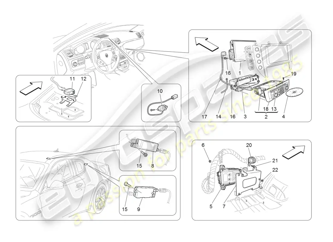 maserati granturismo (2008) sistema de ti diagrama de piezas