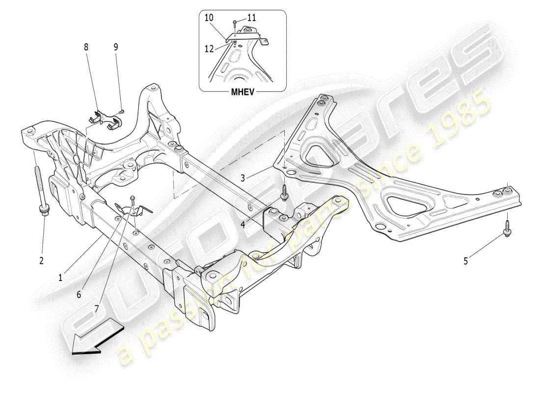 maserati ghibli (2019) front underchassis diagrama de piezas