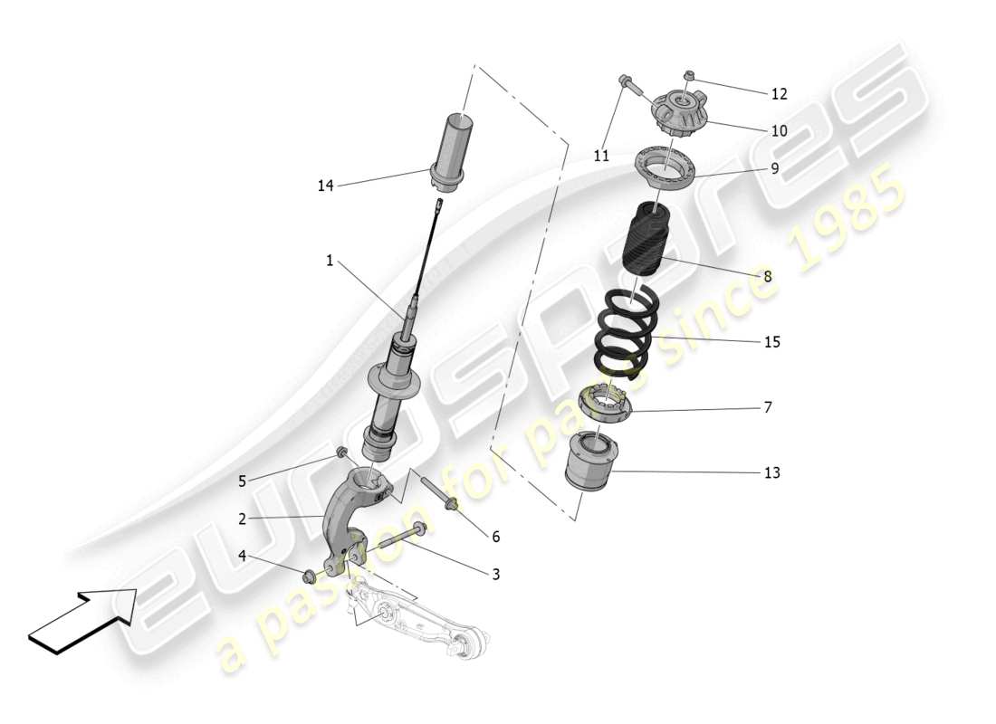 maserati mc20 (2023) diagrama de piezas de los dispositivos amortiguadores delanteros