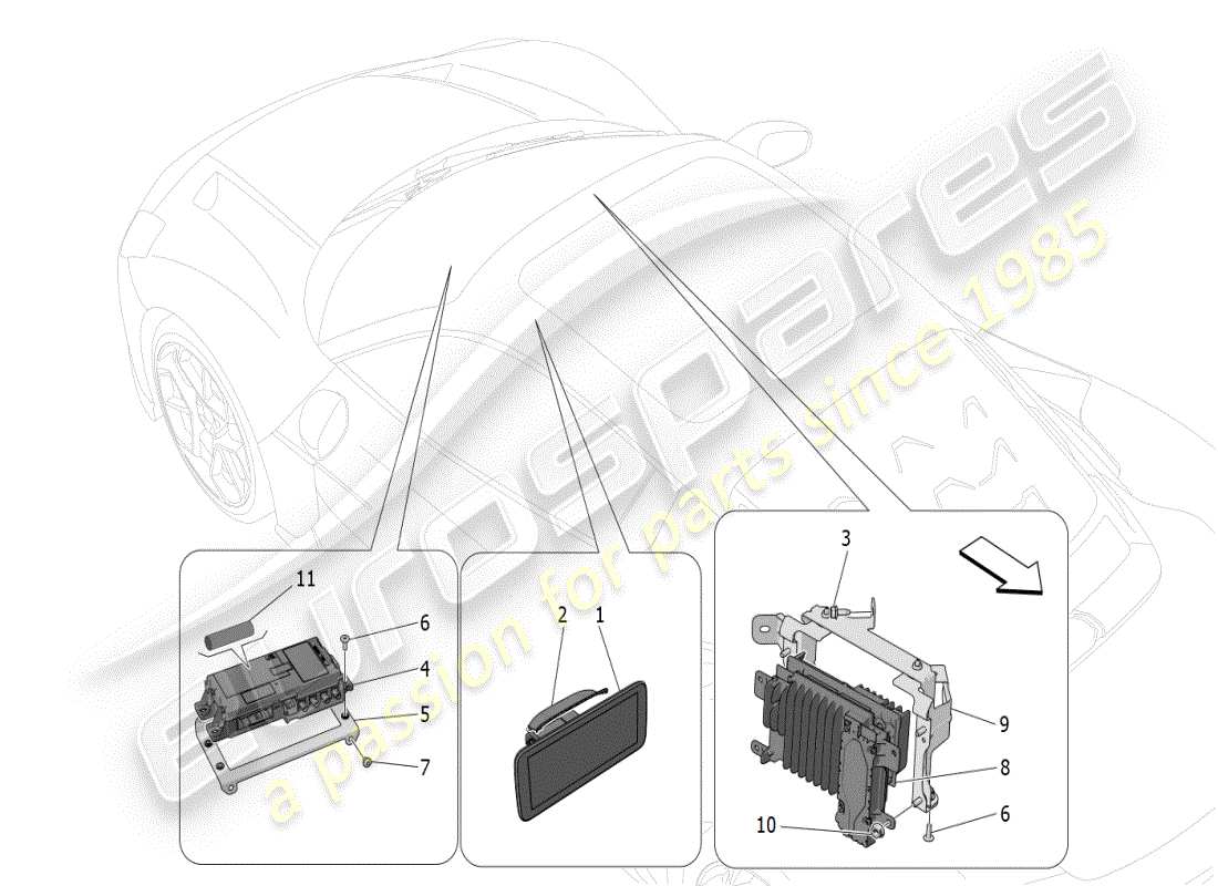 maserati mc20 (2024) diagrama de partes del sistema it