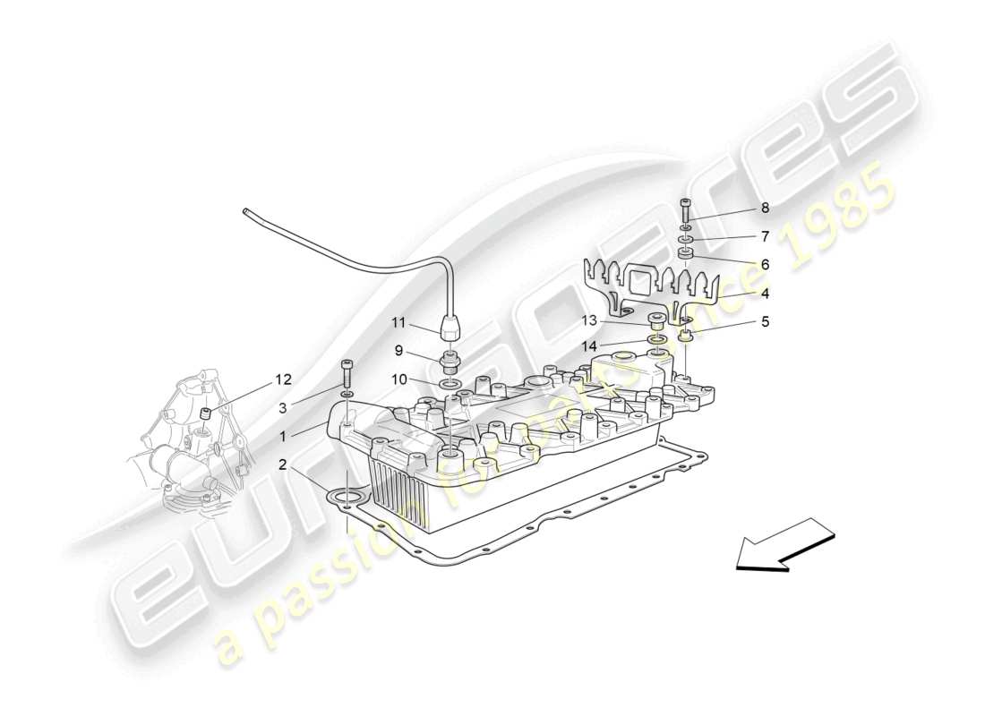 maserati granturismo mc stradale (2011) diagrama de piezas del intercambiador de calor
