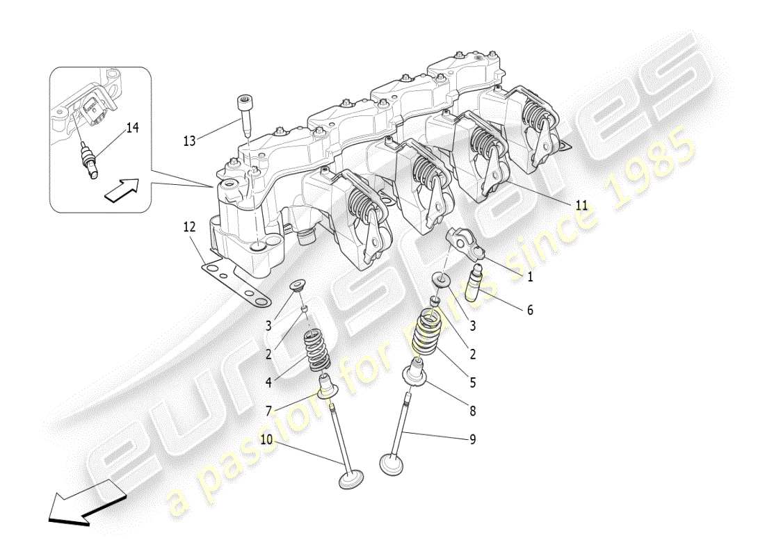 maserati ghibli (2021) ¿multiaire? válvulas y sistemas diagrama de piezas