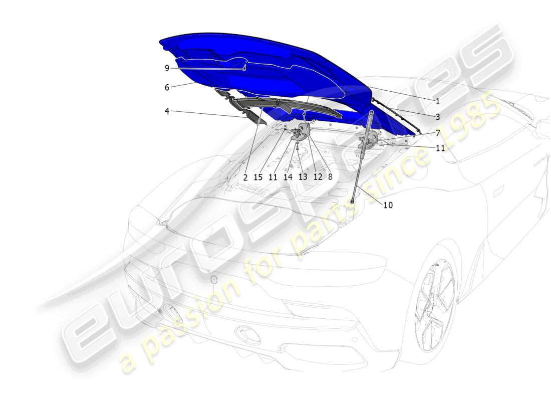 maserati mc20 (2023) diagrama de piezas de la tapa trasera