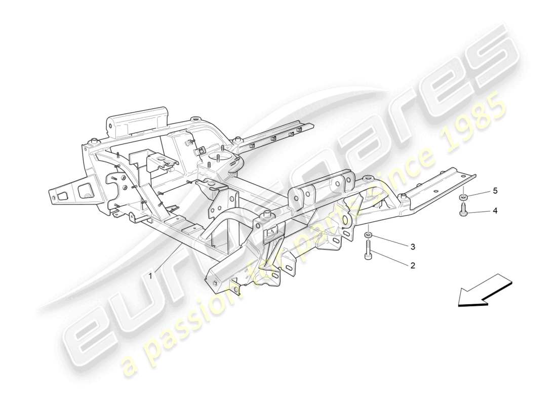 maserati granturismo mc stradale (2012) diagrama de piezas del chasis delantero