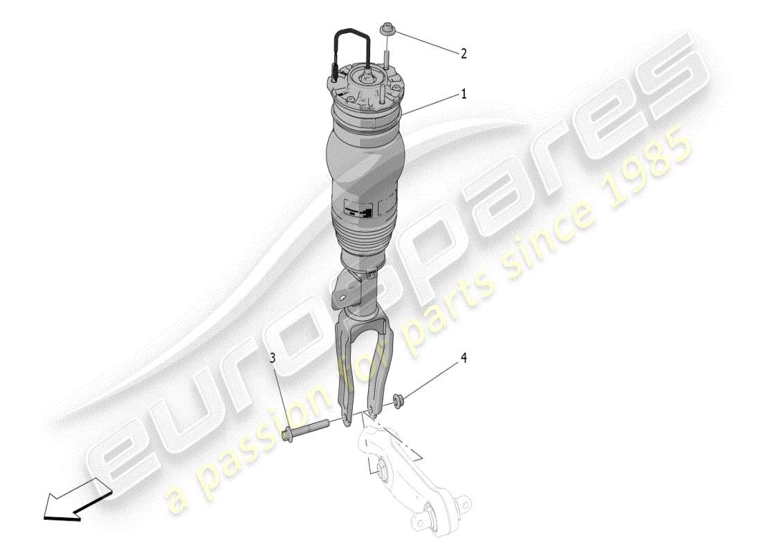 maserati grecale modena (2023) dispositivos amortiguadores delanteros diagrama de piezas
