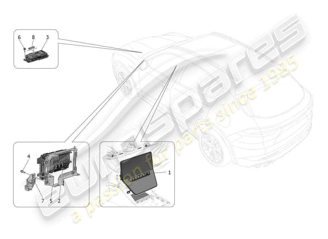 maserati grecale trofeo (2023) sistema de ti diagrama de piezas