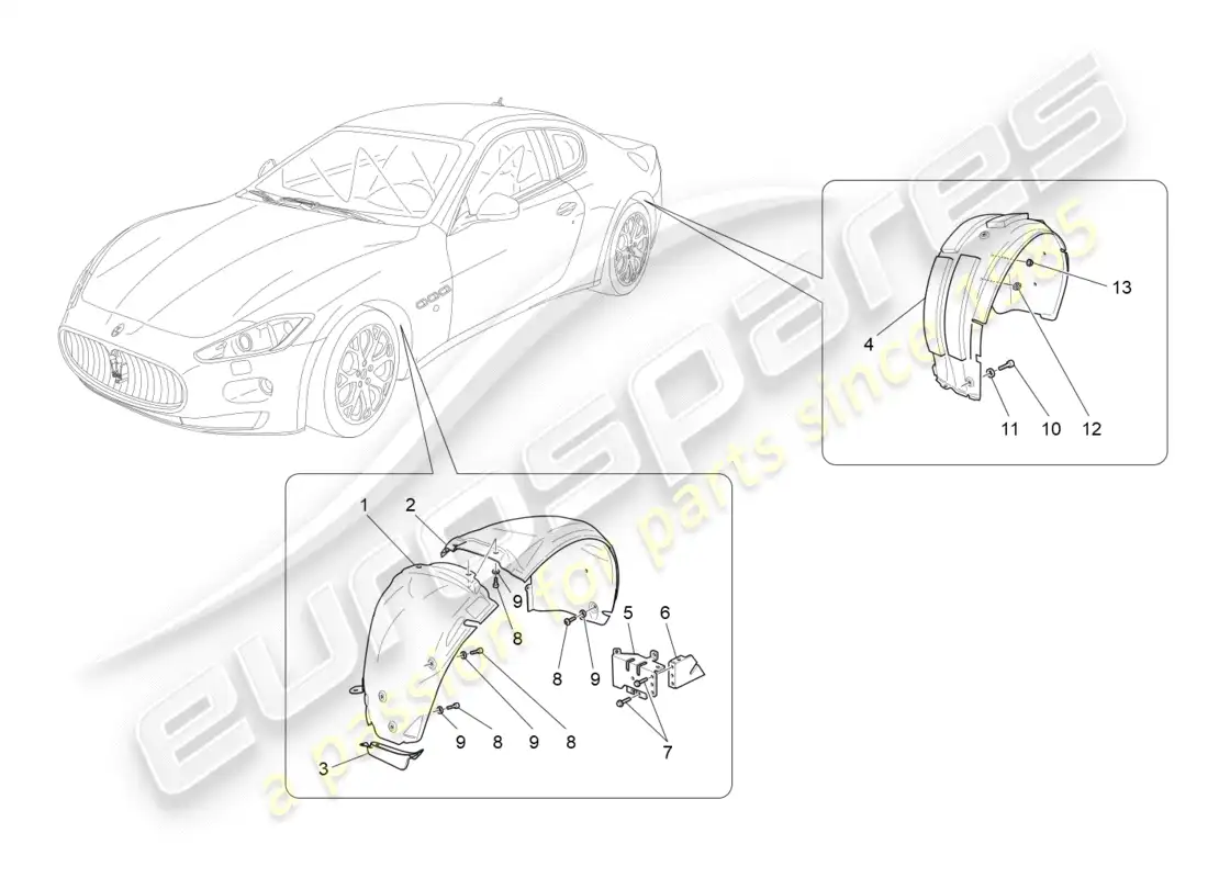 maserati granturismo (2016) rueda y tapas diagrama de piezas