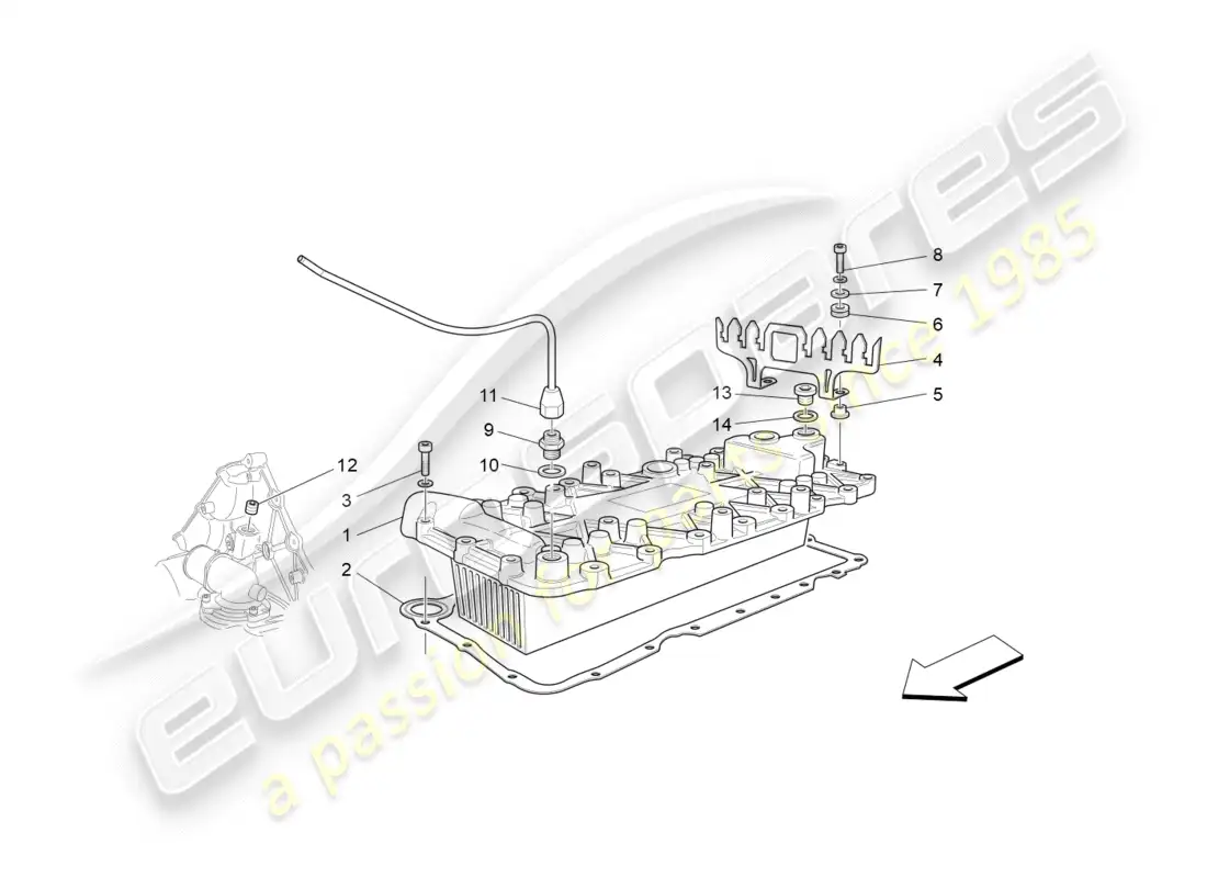 maserati granturismo s (2016) intercambiador de calor diagrama de piezas