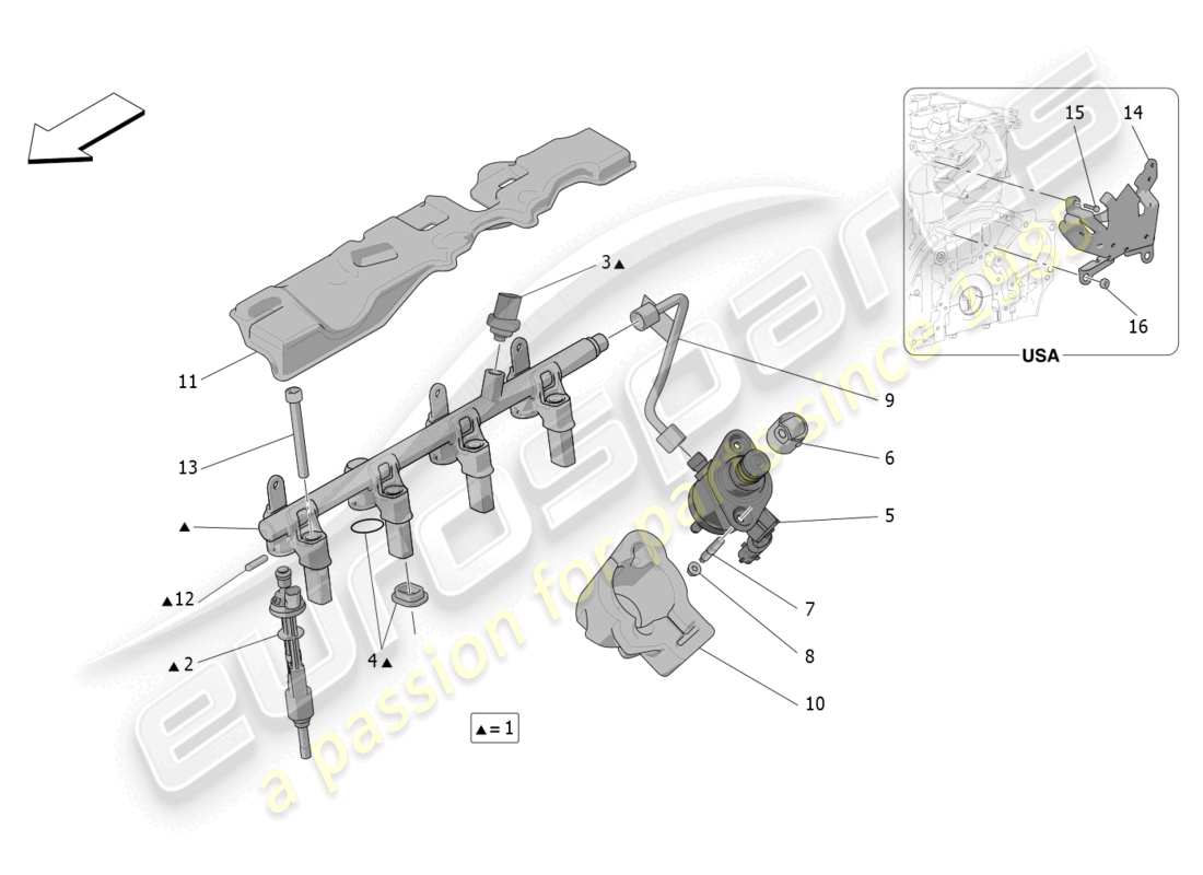 maserati grecale gt (2023) diagrama de piezas de bombas de combustible y líneas de conexión