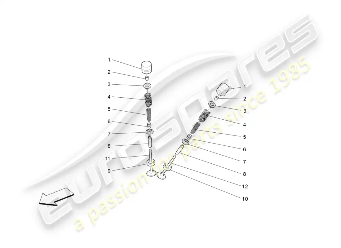 maserati granturismo (2011) valvulas diagrama de piezas