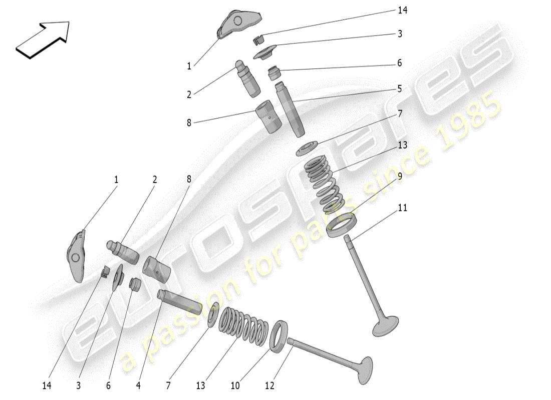 maserati mc20 (2024) valvulas diagrama de piezas