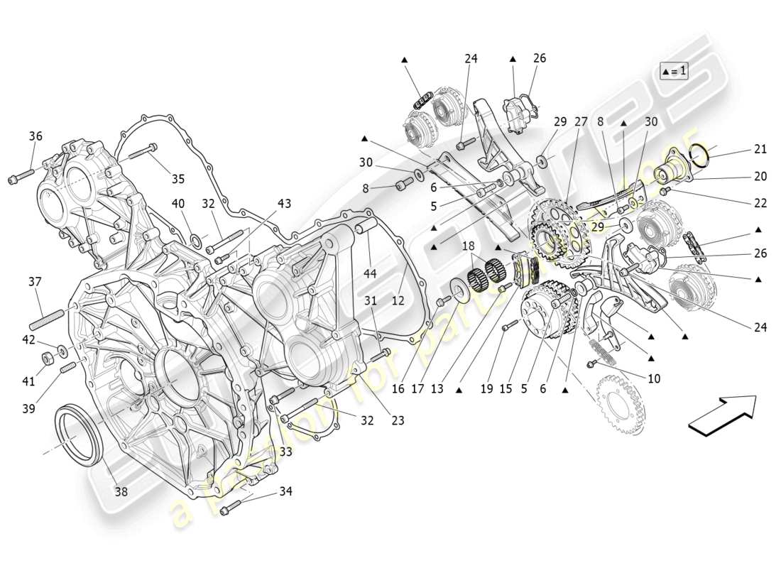 maserati levante modena s (2022) diagrama de piezas de sincronización