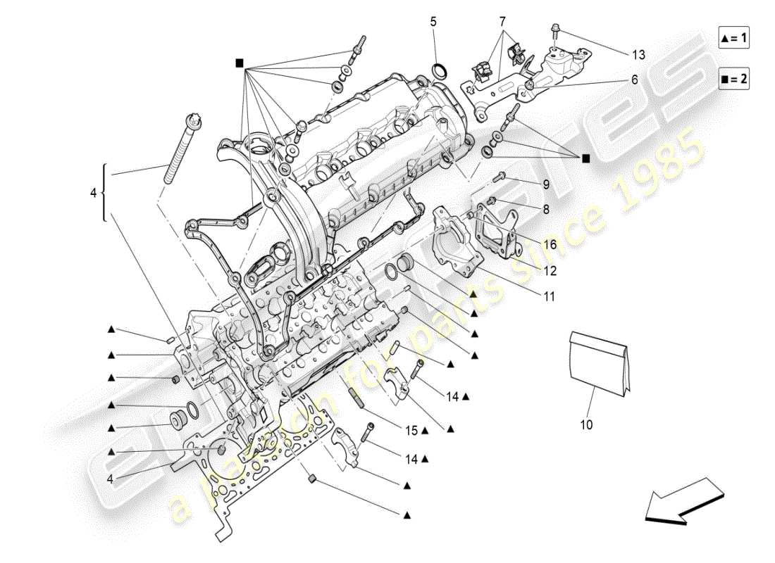 maserati ghibli (2019) culata izquierda diagrama de piezas