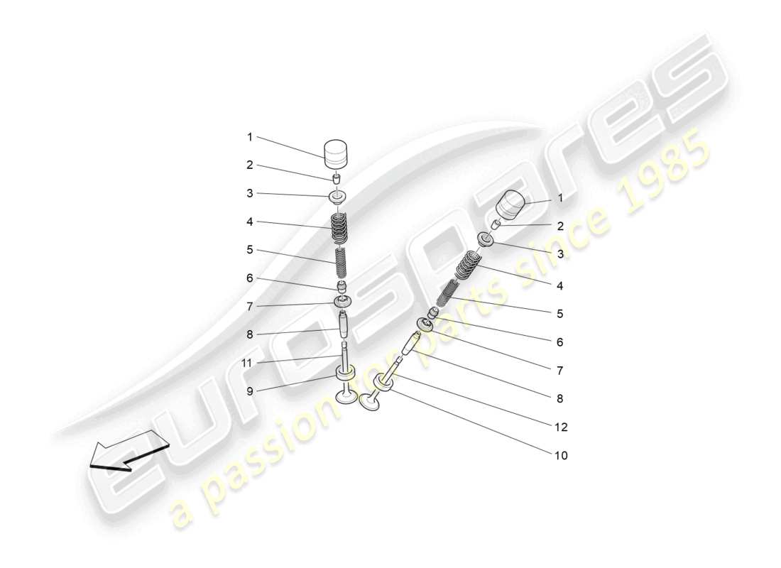 maserati grancabrio mc (2013) diagrama de piezas de válvulas