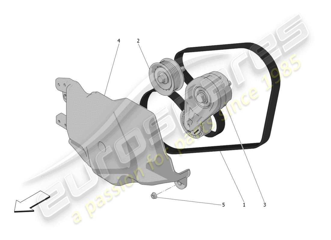 maserati grecale gt (2023) diagrama de piezas de correas de dispositivos auxiliares