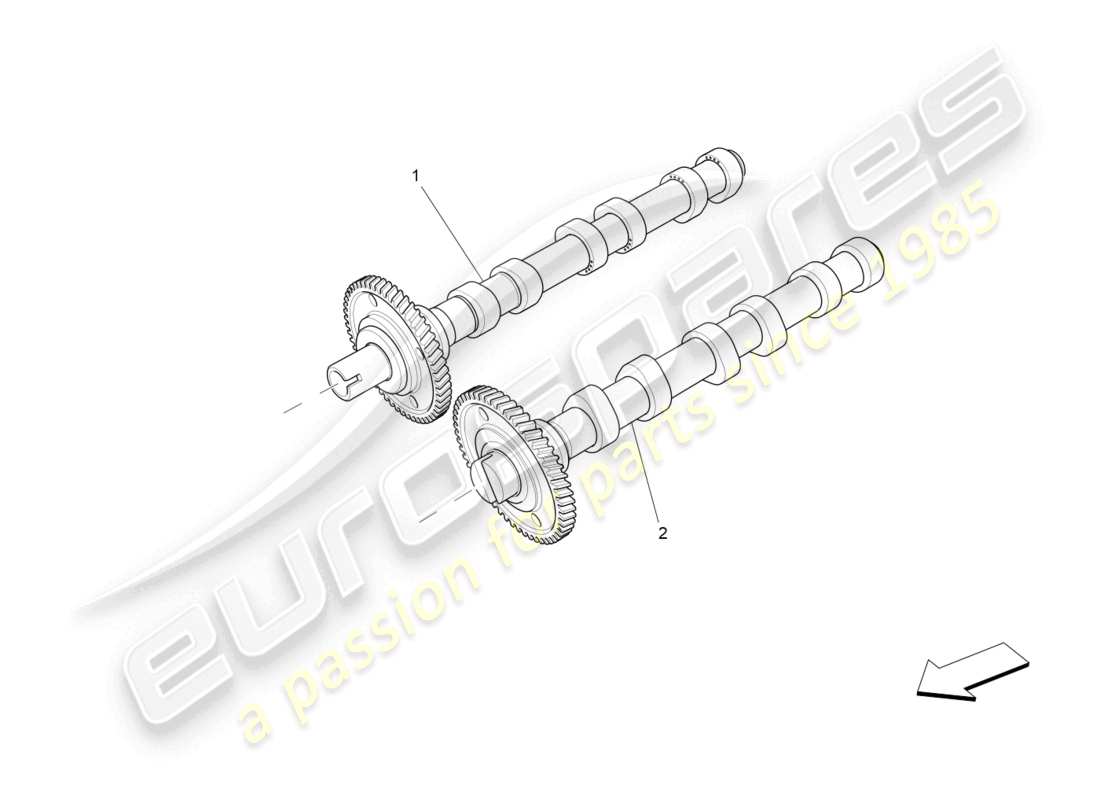 maserati levante (2019) árboles de levas de culata derecha diagrama de piezas