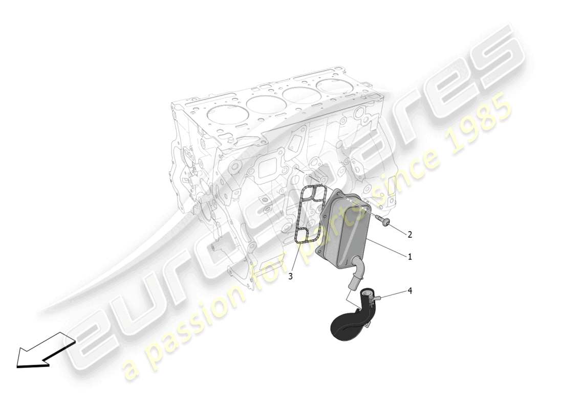maserati grecale gt (2023) diagrama de piezas del intercambiador de calor