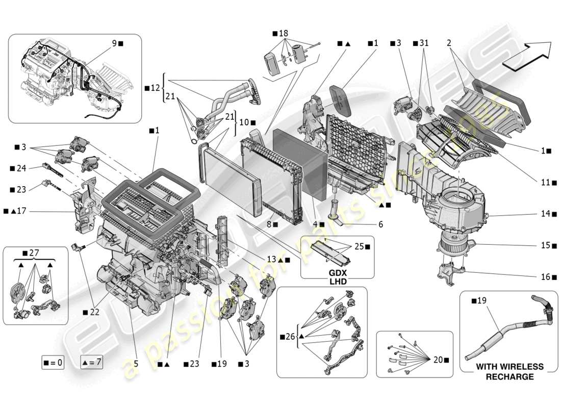 maserati grecale trofeo (2023) unidad de a/c: dispositivos del tablero diagrama de piezas