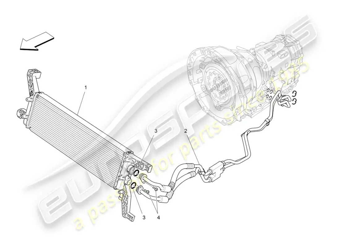 maserati qtp 3.0 tds v6 275hp (2015) diagrama de piezas de lubricación y refrigeración del aceite de la caja de cambios