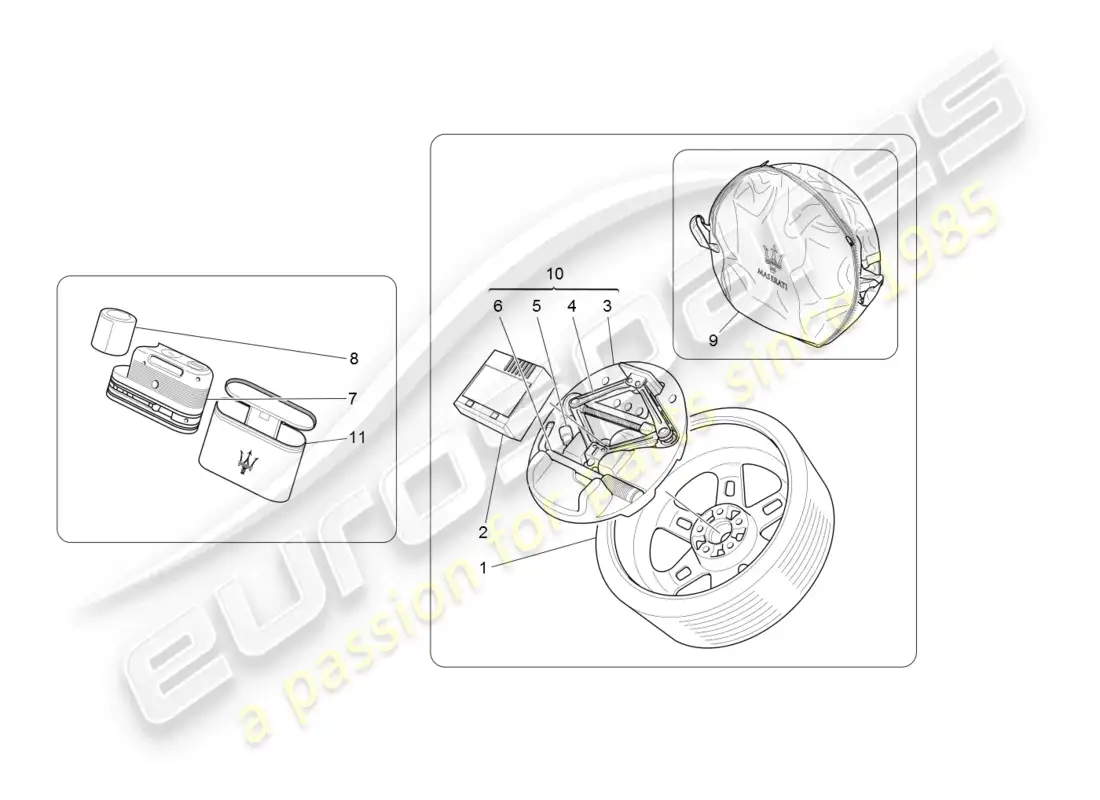 maserati granturismo (2008) estándar proporcionado diagrama de piezas