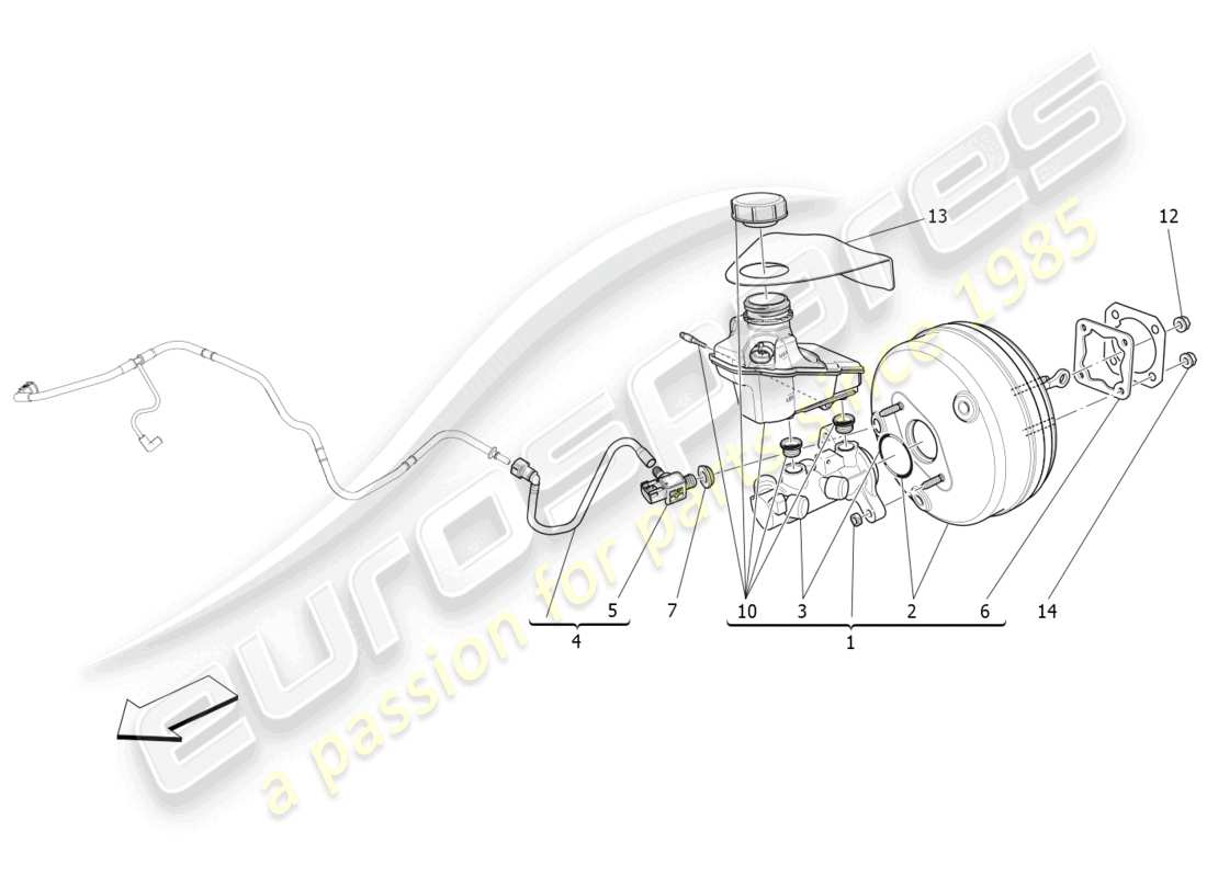 maserati ghibli (2014) brake servo system diagrama de piezas