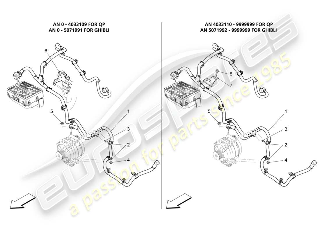maserati qtp 3.0 tds v6 275hp (2015) diagrama de piezas de cableado principal