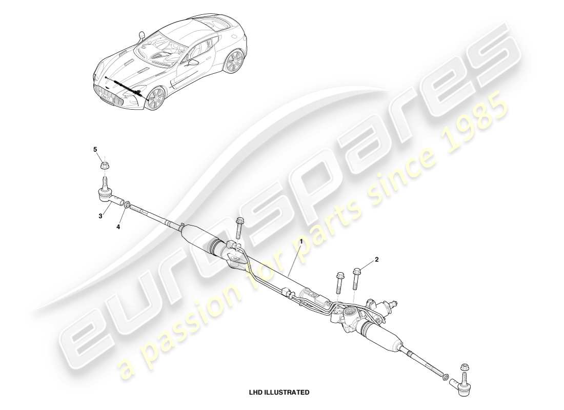 aston martin one-77 (2011) dirección asistida diagrama de piezas