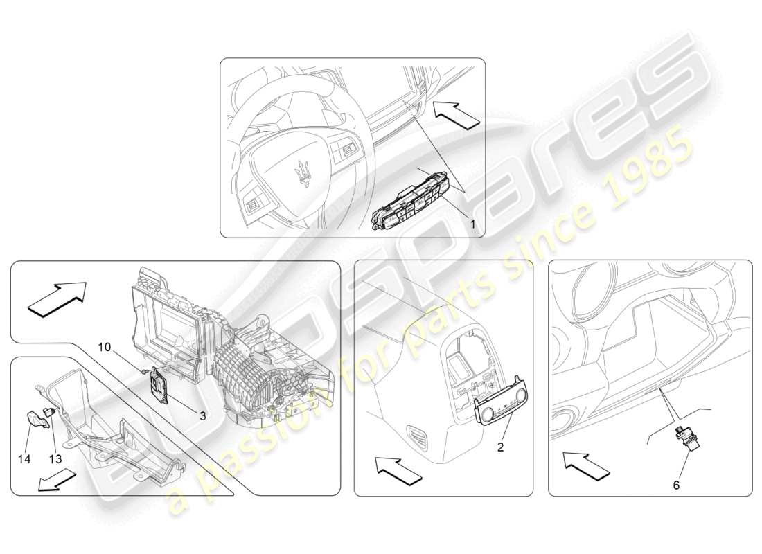 maserati levante gt (2022) a/c unit: electronic control diagrama de piezas