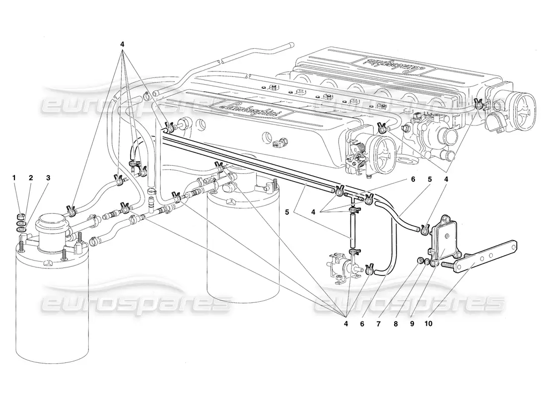 lamborghini diablo sv (1997) fuel system diagrama de piezas