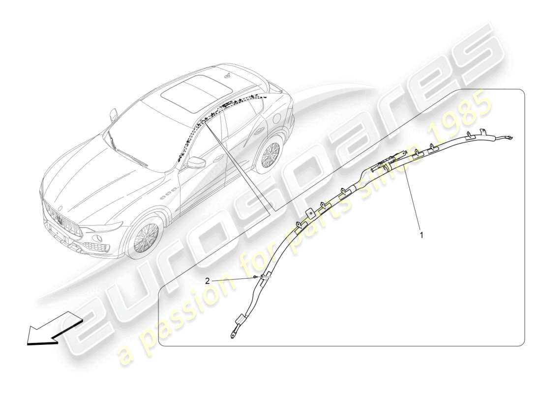 maserati levante (2018) sistema de bolsa de ventana diagrama de piezas