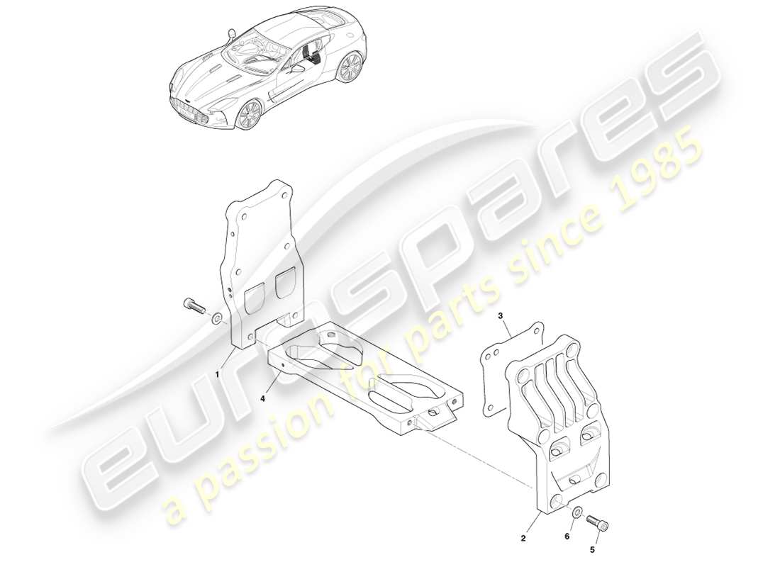 aston martin one-77 (2011) subchasis trasero diagrama de piezas
