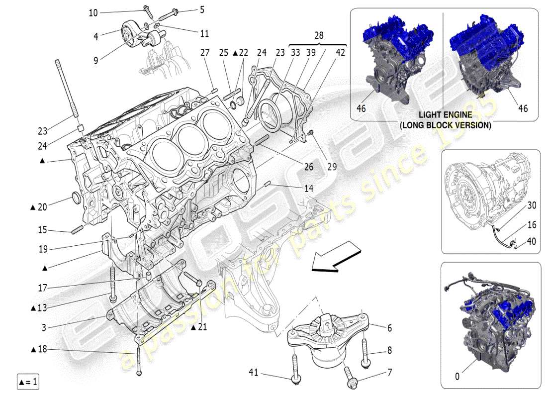 maserati ghibli (2019) crankcase diagrama de piezas