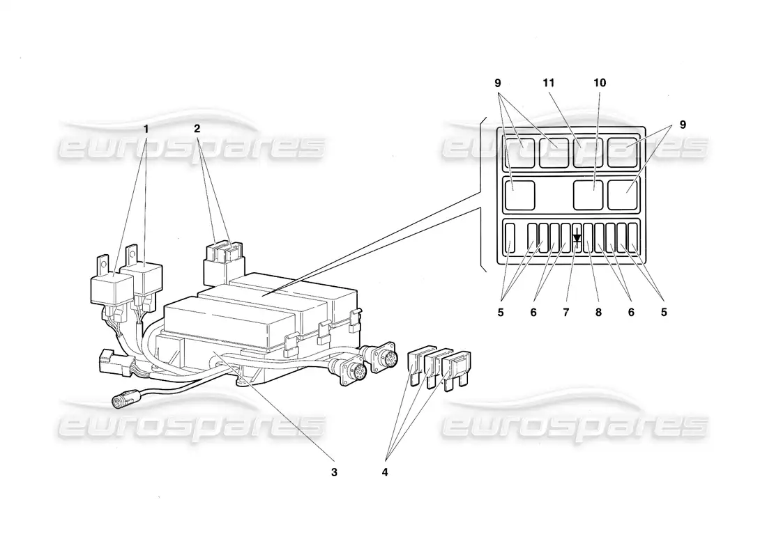 lamborghini diablo sv (1997) sistema eléctrico diagrama de piezas
