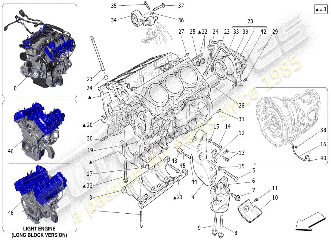 maserati ghibli (2019) crankcase diagrama de piezas