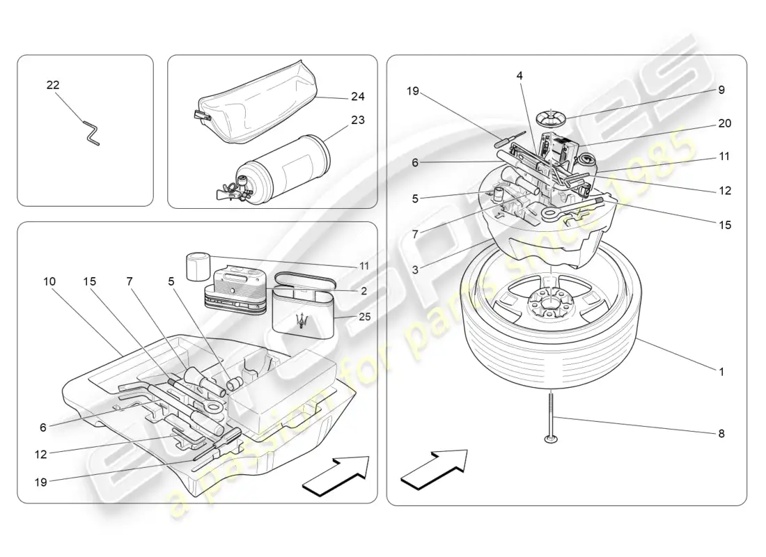 maserati qtp 3.0 tds v6 275hp (2015) diagrama de piezas estándar proporcionado