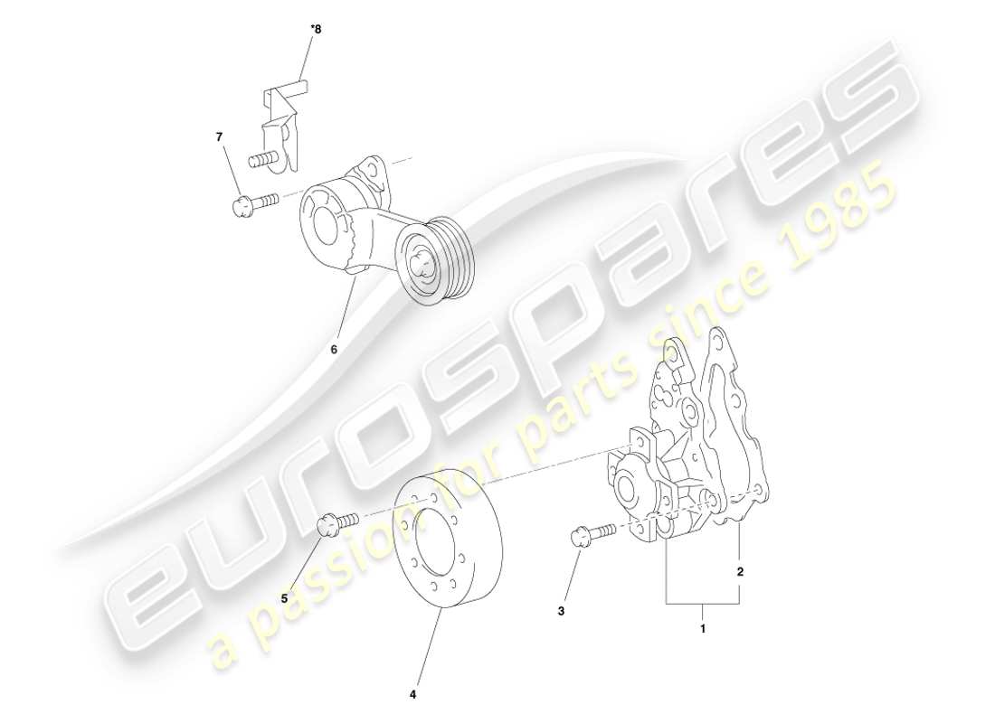 aston martin cygnet (2012) diagrama de piezas de la bomba de agua