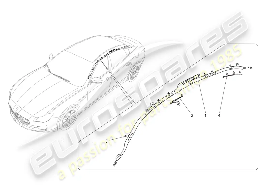 maserati qtp 3.0 tds v6 275hp (2015) diagrama de piezas del sistema de bolsa de ventana