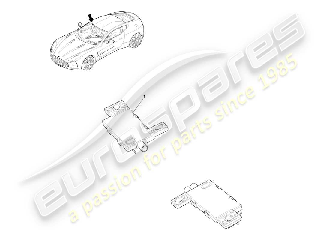 aston martin one-77 (2011) diagrama de piezas de la antena de radio